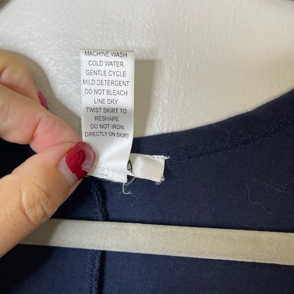 Vasna Italian Navy Cotton Tank Chiffon Maxi Dress Drop Empire Waist Whimsigoth L - Picture 6 of 10